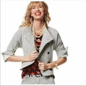 CAbi White/Black Windowpane Blazer Size XS